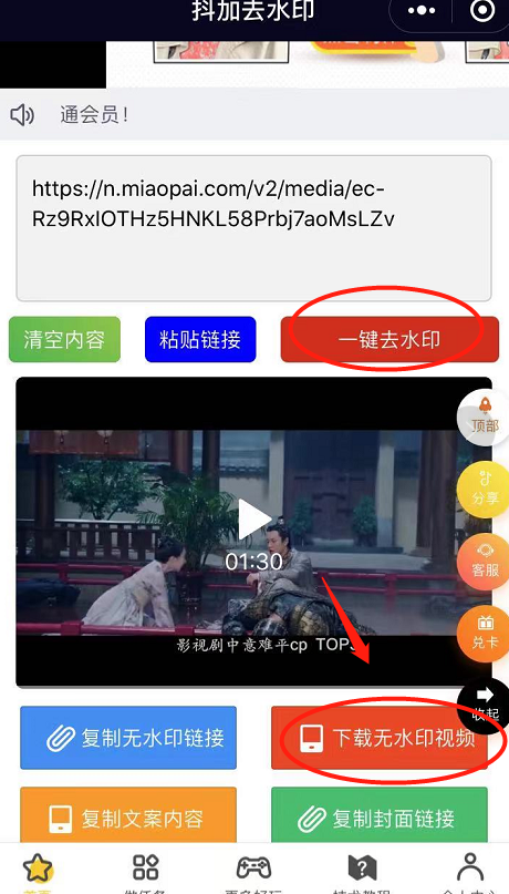 秒拍视频去水印效果