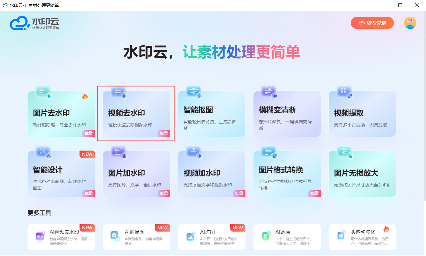 AI视频去水印在线工具