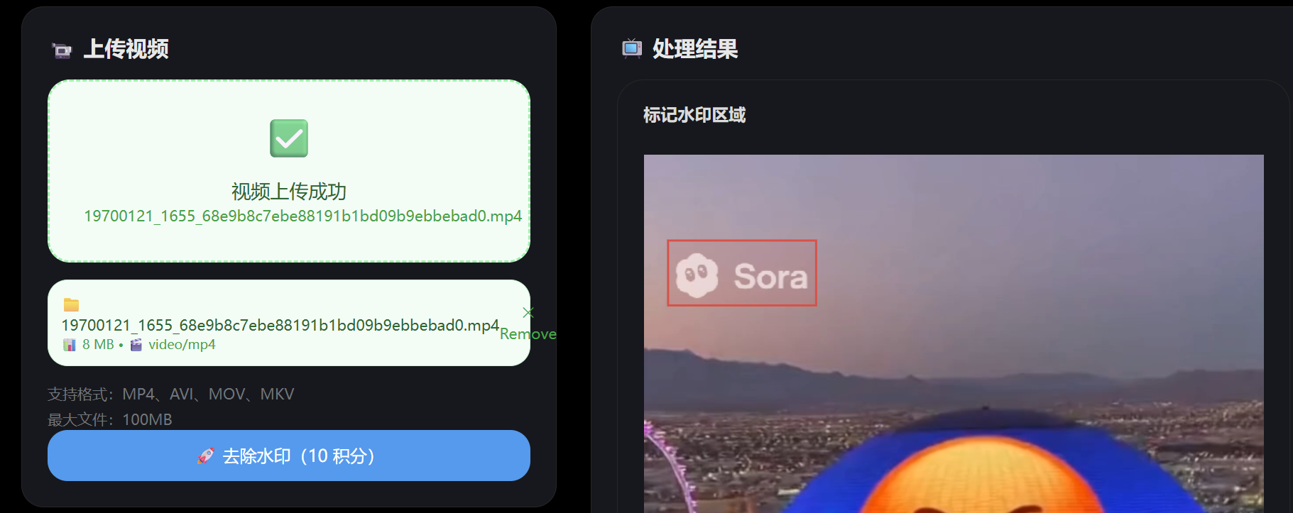 Sora2视频去水印工具