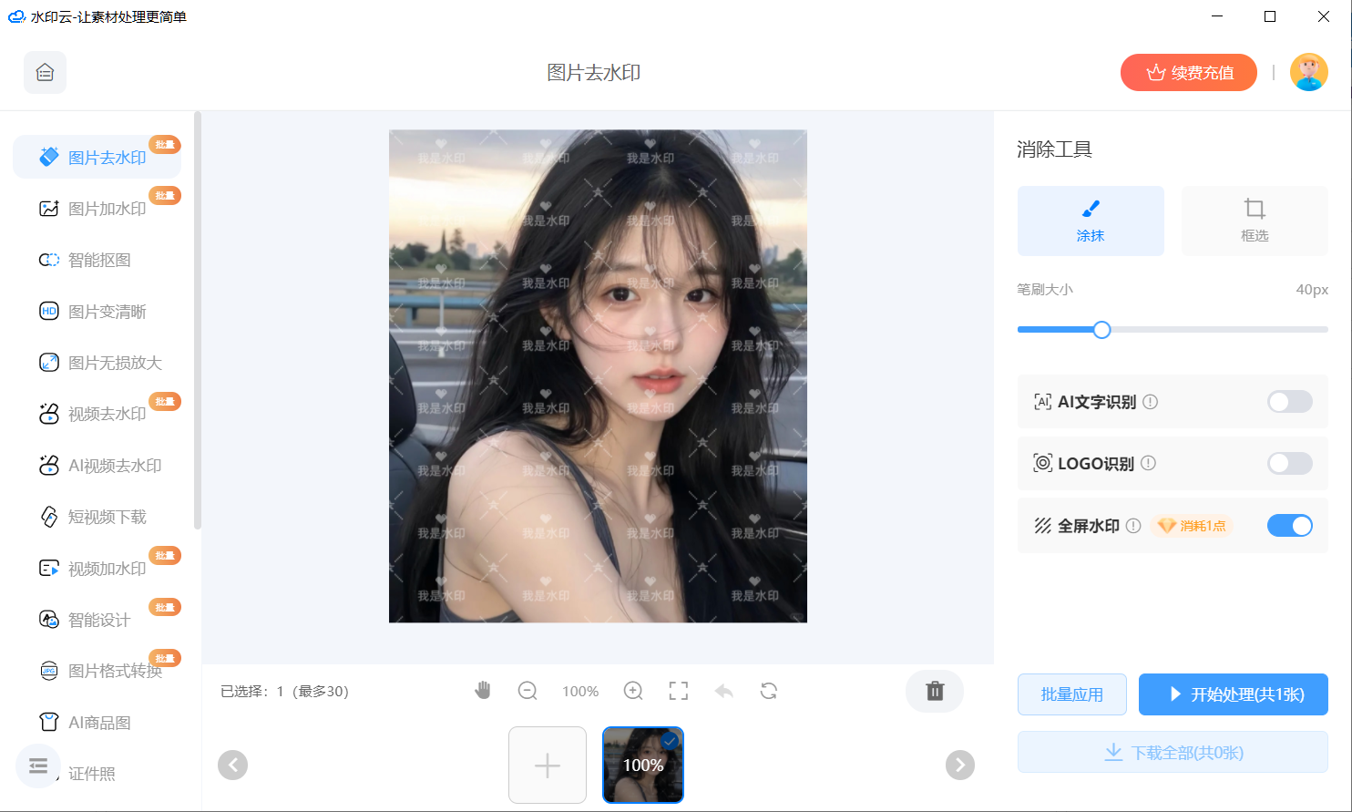 AI图片去水印工具 AI图片去水印工具