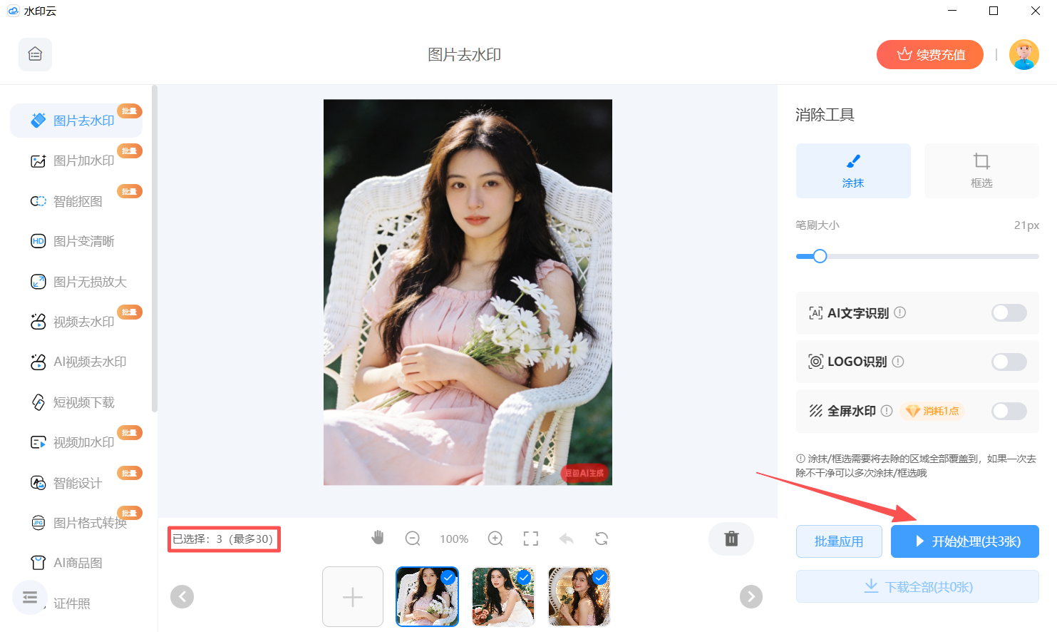 AI生成水印去除方法