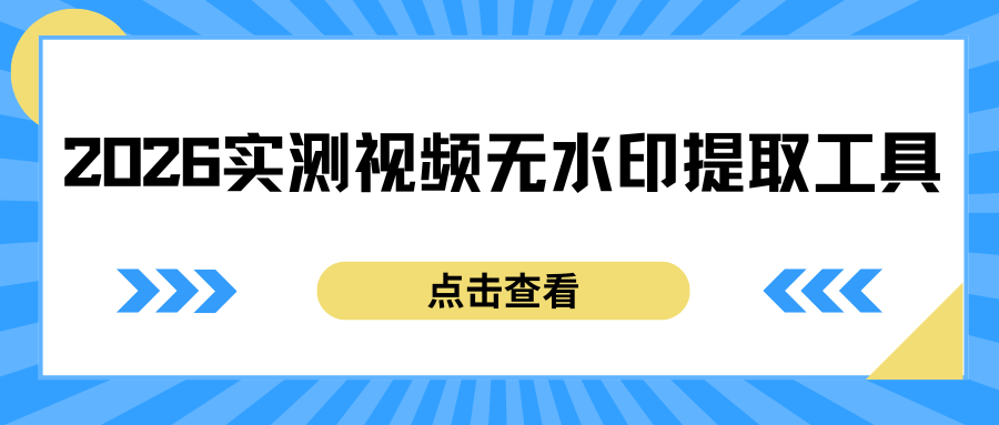 2025实测视频无水印提取工具